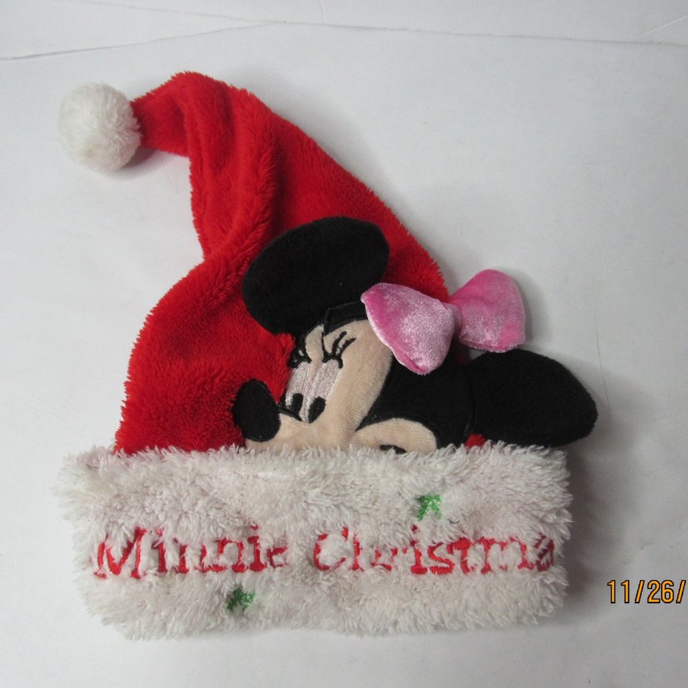 Vtg Disney Dan Dee Collectors Choice Minnie Mouse Christmas Santa Hat Youth Kids